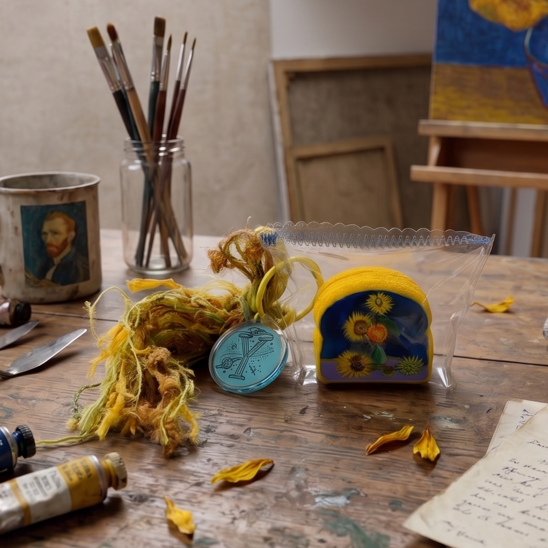 FIVE SUNFLOWERS, After Vincent van Gogh - Handcrafted Art Squishy