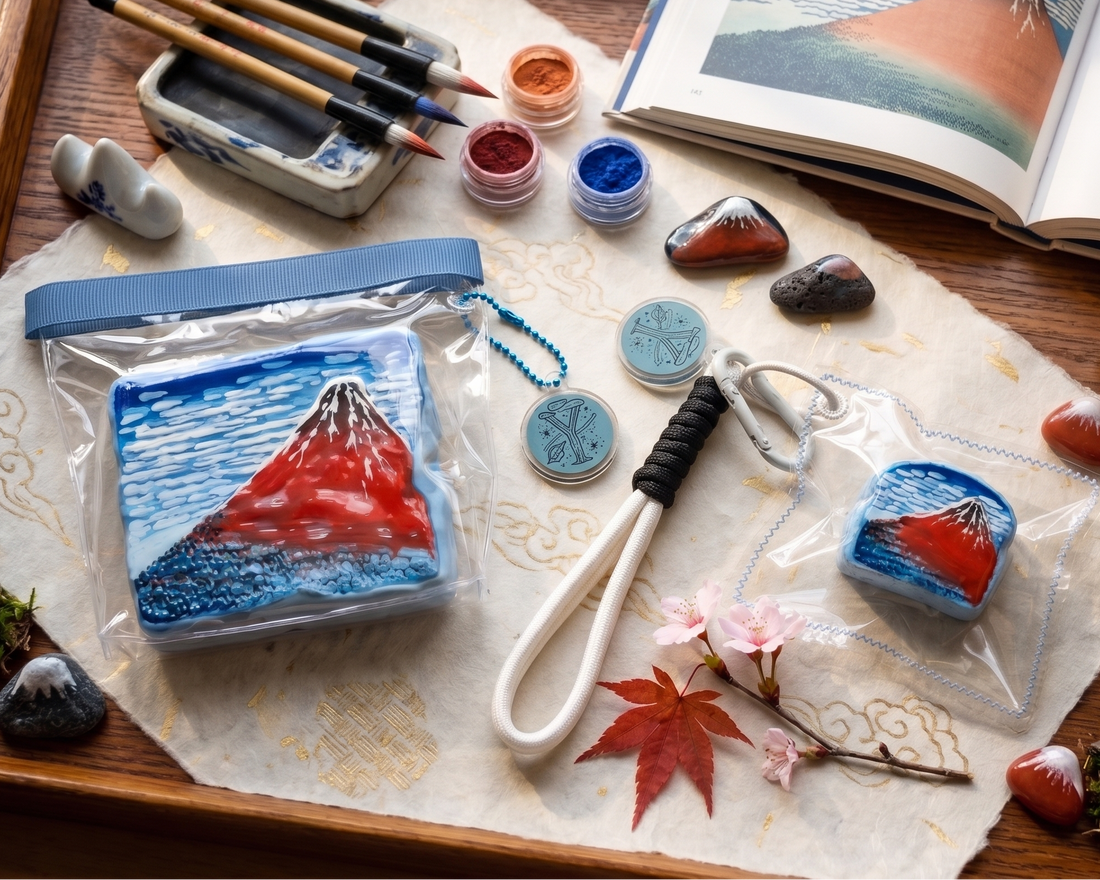 RED FUJI, After Katsushika Hokusai - Handcrafted Art Squishy