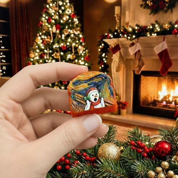 😱❄️ Handcrafted “SCREAMING SNOWMAN" Squishy